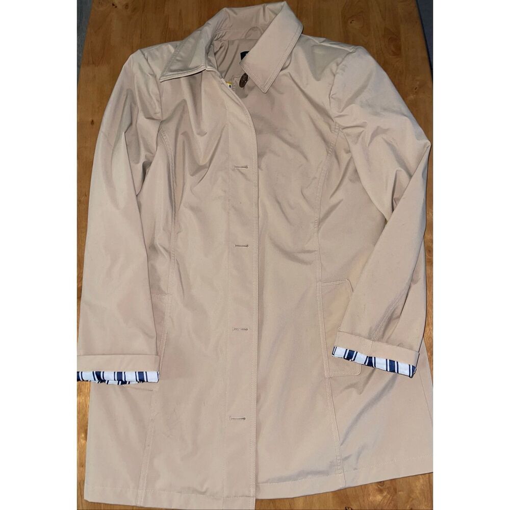 Dennis by Dennis Basso V Luxe Jacket Sz M Tan Weather Resistant Shell Coat